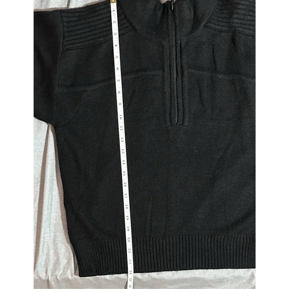 Vintage Men’s Obermeyer Sport Stefan Ski Sweater 1/4 Zip Wool Blend Black Sz S